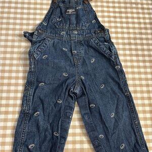 OshKosh B'gosh Blue Denim Overalls with Pattern